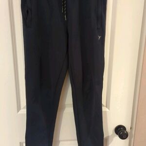 Old Navy Black Joggers Small with Tapered, Zipper Leg - Good Shape